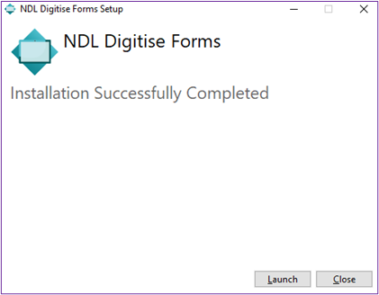 Picture showing the Installation Successfully Completed Dialog Box. 